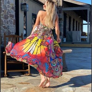 Czarina Women's Floral Resort Silk Dress